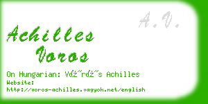 achilles voros business card